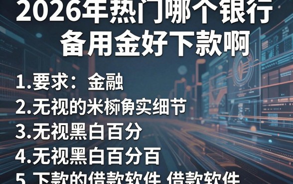 2026年热门哪个银行备用金好下款啊，归纳5个无视黑白百分百下款的借款软件