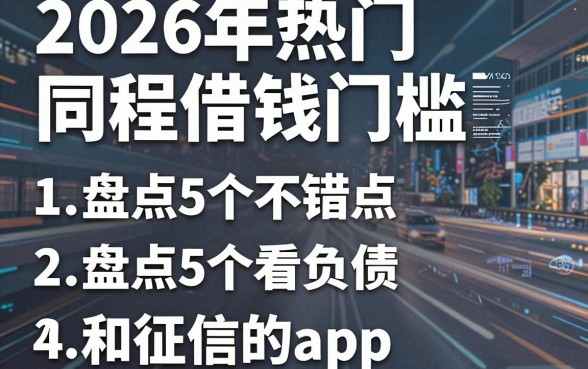 2026年热门同程借钱门槛，盘点5个不看负债和征信的app
