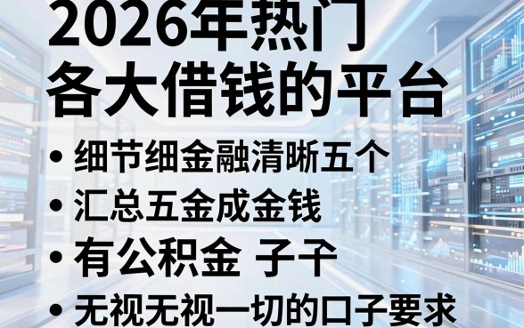 2026年热门各大借钱的平台,汇总五个有公积金无视一切的口子