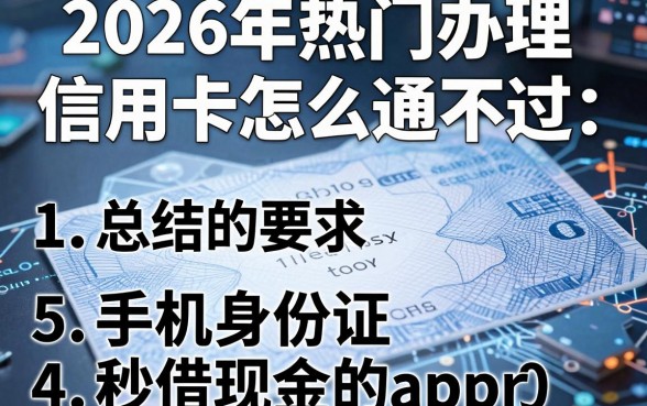 2026年热门办理信用卡怎么通不过,总结5个手机身份证秒借现金的app