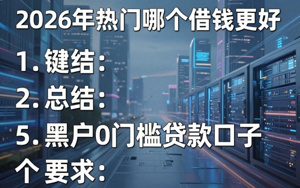 2026年热门哪个借钱更好，总结5个黑户0门槛贷款口子
