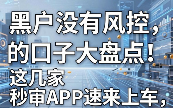 黑户没有风控的口子大盘点!这几家秒审APP速来上车