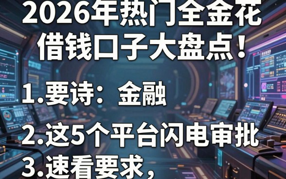 2026年热门全金花借钱口子大盘点！这5个平台闪电审批，速看！