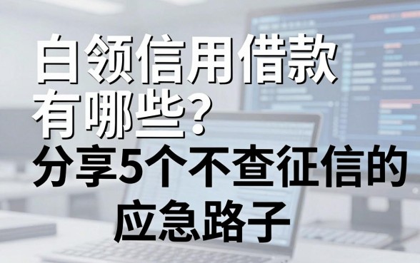 白领信用借款有哪些?分享5个不查征信的应急路子