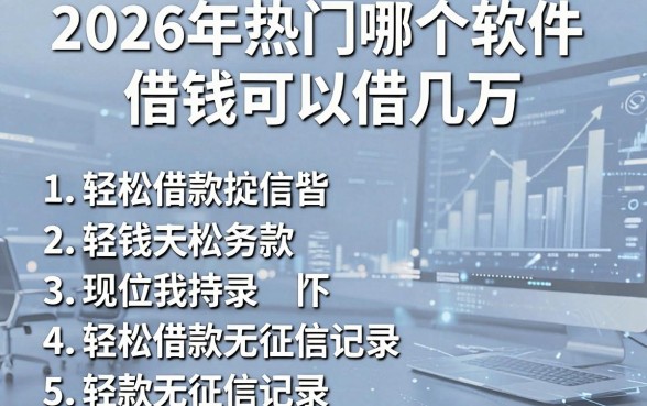 2026年热门哪个软件借钱可以借几万,概括五个轻松借款无征信记录的软件