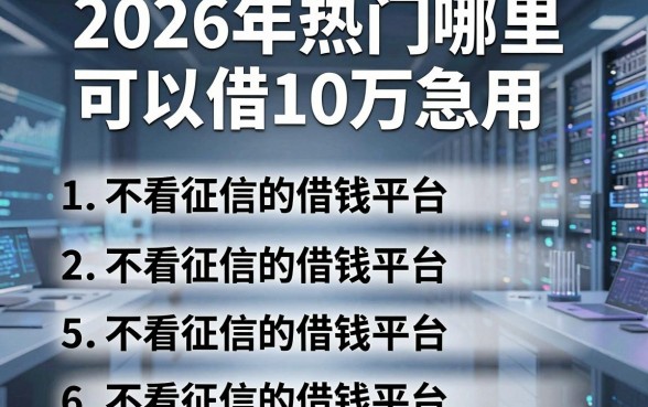 2026年热门哪里可以借10万急用,整合5个不看征信的借钱平台
