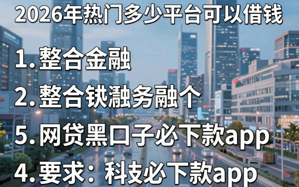 2026年热门多少平台可以借钱,整合5个网贷黑口子必下款app