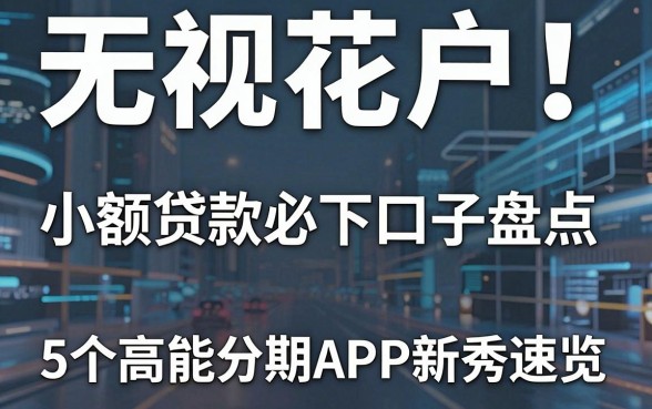 无视花户!小额贷款必下口子盘点,5个高能分期APP新秀速览