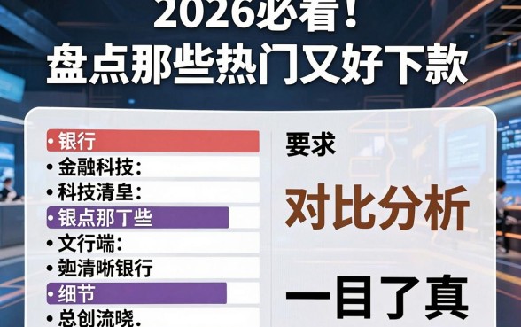 2026必看！盘点那些热门又好下款的银行，对比分析一目了然