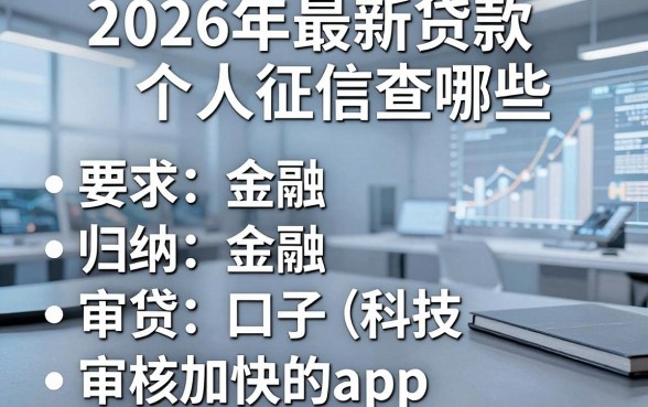 2026年最新贷款个人征信查哪些，归纳五个审贷口子审核加快的app
