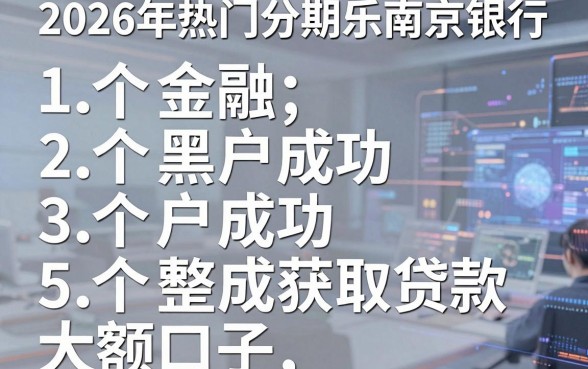 2026年热门分期乐南京银行,整理五个黑户成功获取大额贷款的口子