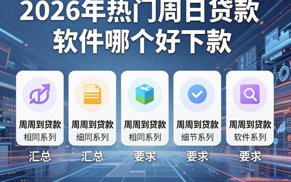 2026年热门周日贷款软件哪个好下款,汇总五个周周到贷款相同系列的软件