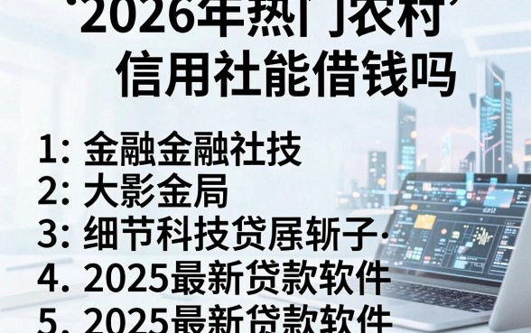 2026年热门农村信用社能借钱吗，归纳五个2025最新贷款软件