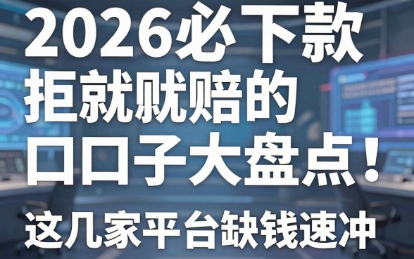 2026必下款拒就赔的口子大盘点!这几家平台缺钱速冲