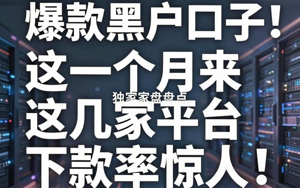 爆款黑户口子独家盘点!这一个月来这几家平台下款率惊人