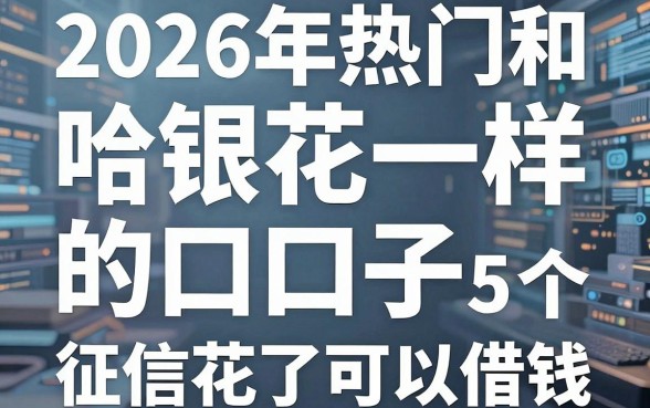 2026年热门和哈银花一样的口子,盘点5个征信花了可以借钱的网贷软件