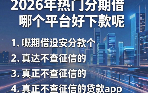 2026年热门分期借哪个平台好下款呢，概括五个真正不查征信的贷款app