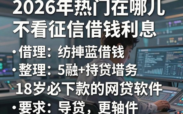 2026年热门在哪儿不看征信借钱利息,整理五个18岁必下款的网贷软件