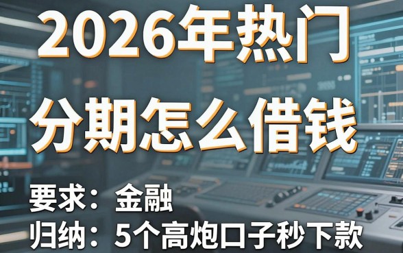2026年热门分期怎么借钱,归纳5个高炮口子秒下款