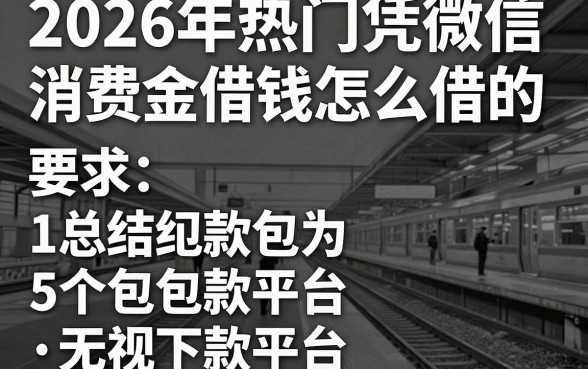 2026年热门凭微信消费借钱怎么借的，总结5个包下款平台无视黑白