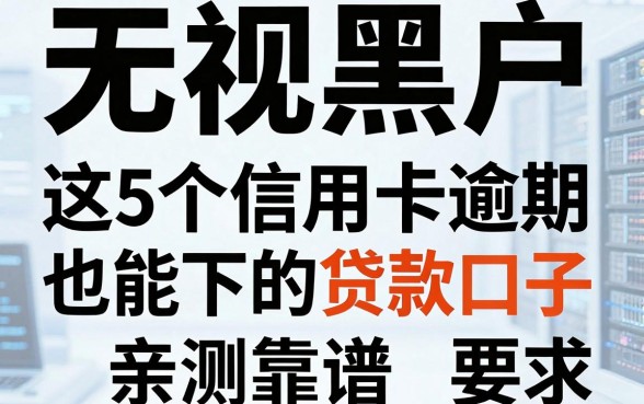 无视黑户，这5个信用卡逾期也能下的贷款口子，亲测靠谱！