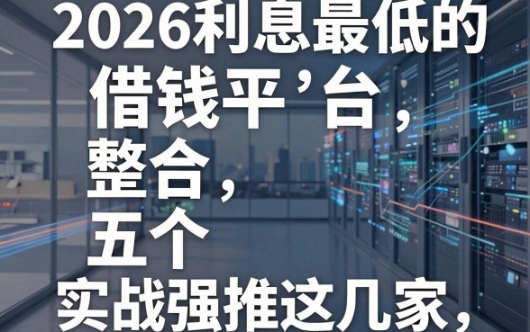 2026利息最低的借钱平台整合五个，实战强推这几家！