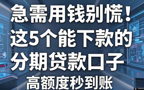 急需用钱别慌!这5个能下款的分期贷款口子,高额度秒到账!