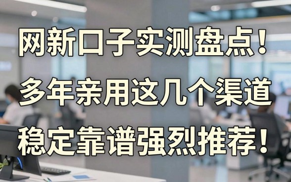 网新口子实测盘点！多年亲用这几个渠道，稳定靠谱强烈推荐