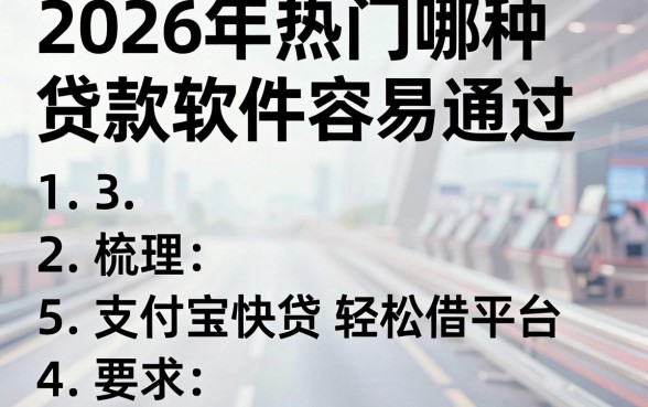 2026年热门哪种贷款软件容易通过,梳理5个支付宝快贷轻松借平台