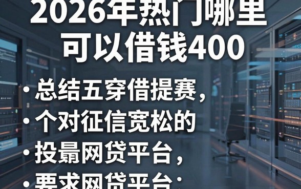 2026年热门哪里可以借钱400,总结五个对征信宽松的网贷平台