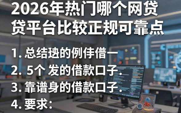 2026年热门哪个网贷平台比较正规可靠点,总结5个靠谱的借款口子