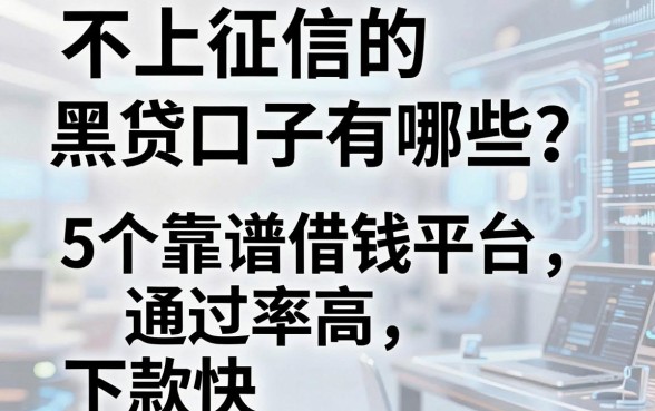 不上征信的黑贷口子有哪些？这5个靠谱借钱平台通过率高、下款快！