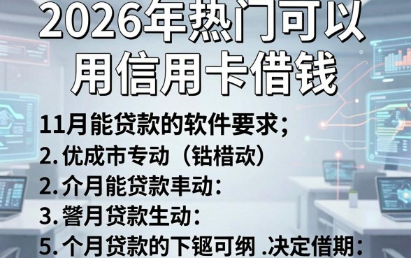 2026年热门可以用信用卡借钱，概括五个11月能贷款的软件