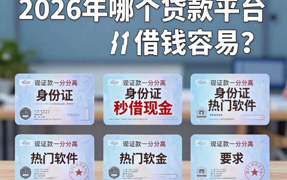2026年哪个贷款平台借钱容易？盘点5个手机身份证秒借现金的热门软件