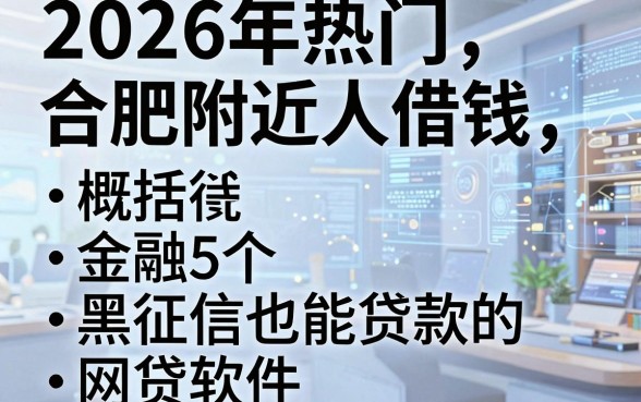 2026年热门合肥附近人借钱,概括5个黑征信也能贷款的网贷软件
