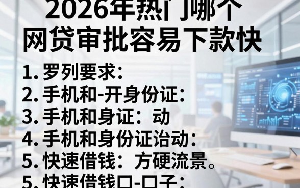 2026年热门哪个网贷审批容易下款快，罗列5个手机和身份证快速借钱口子