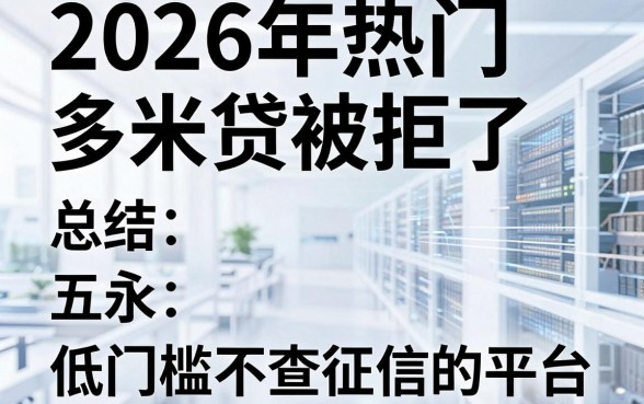 2026年热门多米贷被拒了,总结五个低门槛不查征信的平台