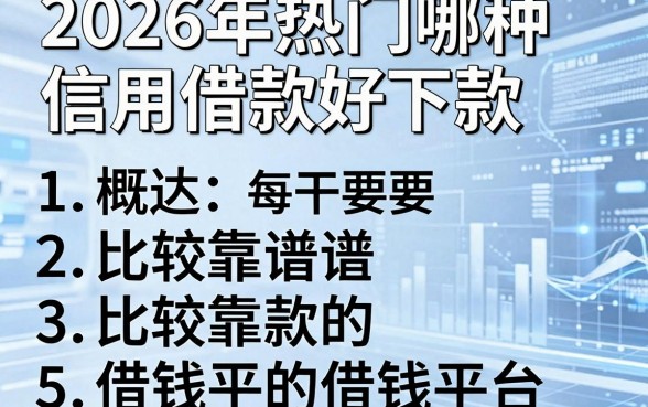 2026年热门哪种信用借款好下款,概括5个比较靠谱的借钱平台