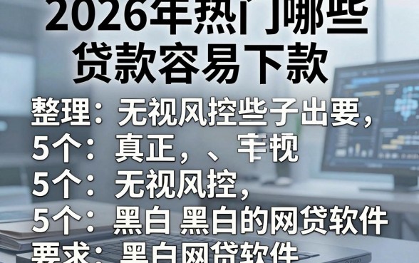 2026年热门哪些贷款容易下款,整理5个真正无视风控黑白的网贷软件