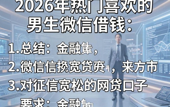 2026年热门喜欢的男生微信借钱,总结五个对征信宽松的网贷口子