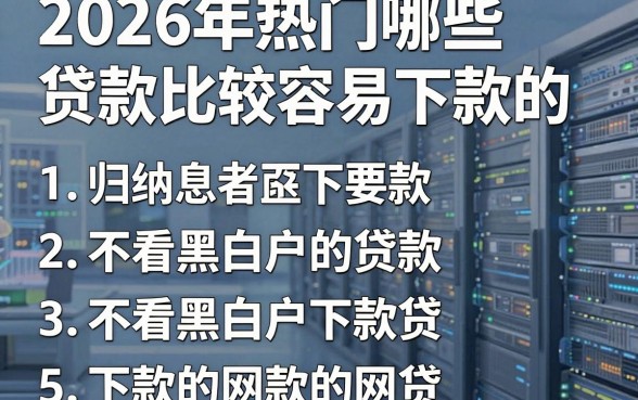 2026年热门哪些贷款比较容易下款的,归纳5个不看黑白户下款的网贷