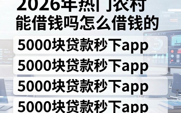 2026年热门农村能借钱吗怎么借钱的，归纳五个5000块贷款秒下app