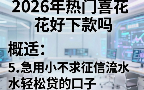2026年热门喜花花好下款吗,概括5个急用小钱不求征信流水轻松贷的口子