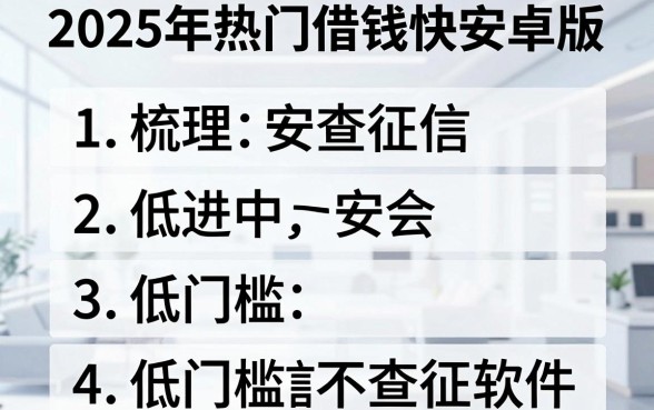 2025年热门借钱快安卓版,梳理五个低门槛不查征信的软件