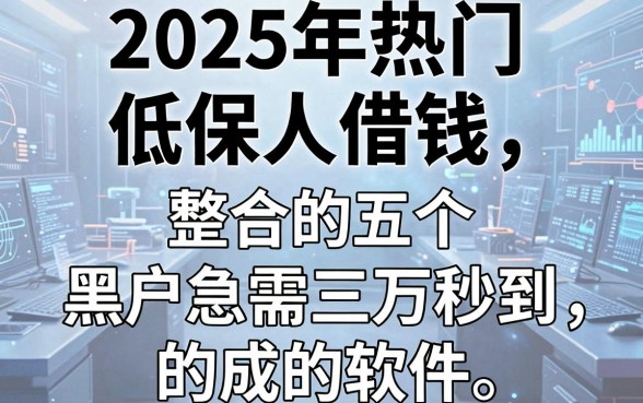 2025年热门低保人借钱，整合五个黑户急需三万秒到的的软件