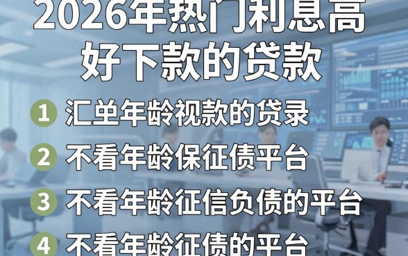 2026年热门利息高好下款的贷款,汇总五个不看年龄征信负债的平台
