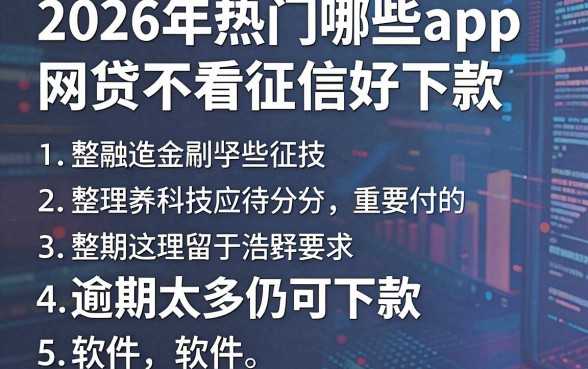 2026年热门哪些app网贷不看征信好下款,整理5个逾期太多仍可下款的软件