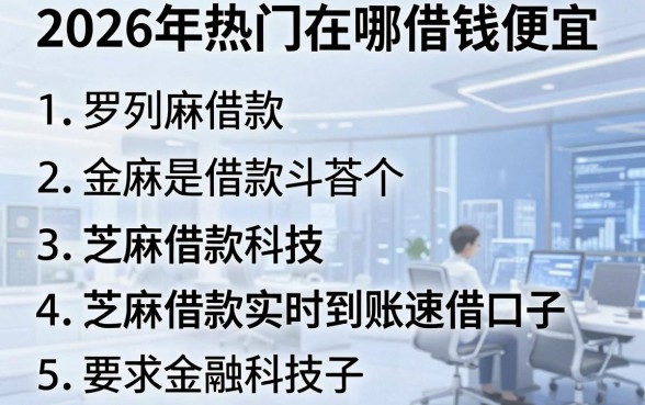 2026年热门在哪借钱便宜,罗列5个芝麻借款实时到账速借口子