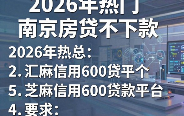 2026年热门南京房贷不下款,汇总5个芝麻信用600贷款平台
