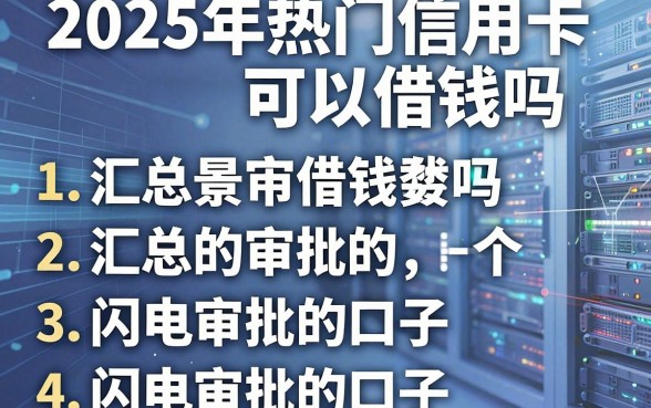 2025年热门信用卡可以借钱吗,汇总5个闪电审批的口子